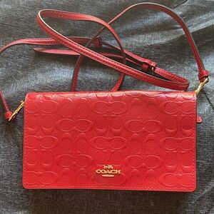 Coach Anna Foldover Crossbody Clutch EUC like new!